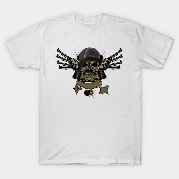 Gun Skull T-Shirt by viSionDesign